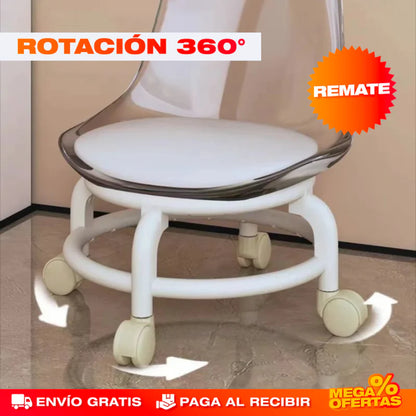 SILLA BAJA GIRATORIA 360° EN ACRÍLICO PARA NIÑOS Y ADULTOS