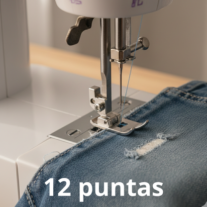 Maquina de Coser - 12 Puntadas Con Tabla 4 en 1 + Kit Costura